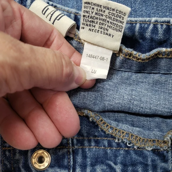 GAP Y2K denim Jean Skirt Snap Buttons Size 10 - Picture 6 of 7